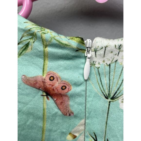 CZ by Carolina Zapf‎ Dress Girls sizy 6Y Floral sleeveless lined Green - Picture 6 of 6